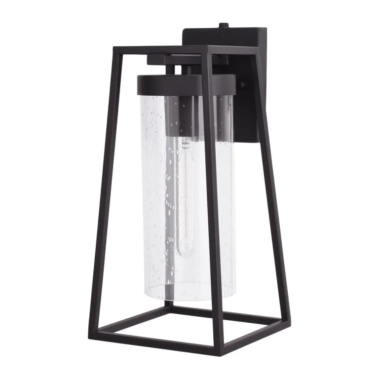 Textured Black One Light Outdoor Wall Mount from the Nash Collection