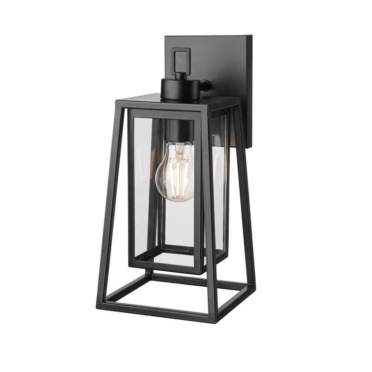 Powder Coated Black Outdoor Wall Sconce from the Denzell Collection