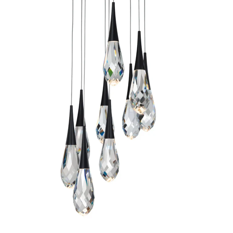 Hibiscus 9-Light LED Pendant in Black
