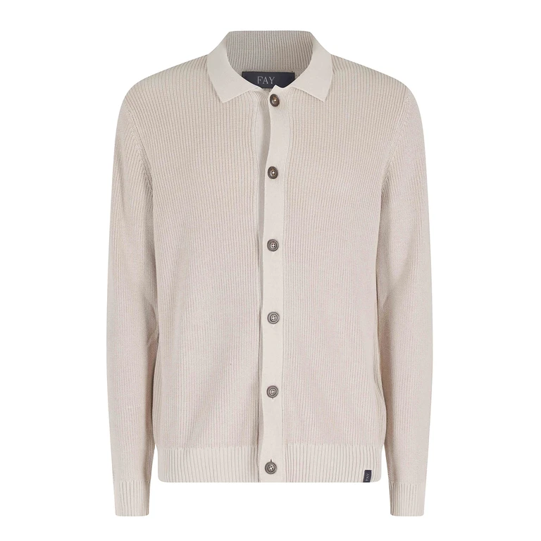 Fay Shirt Jacket Maglia Nude & Neutrals Cotone - Men