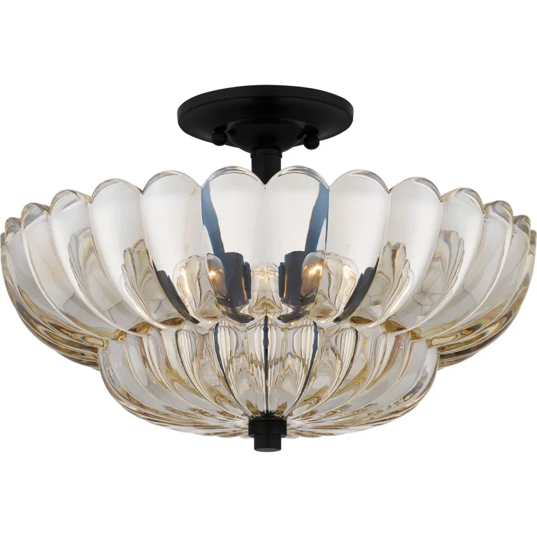 Mottled Cocoa Four Light Semi Flush Mount from the Whitecap Collection