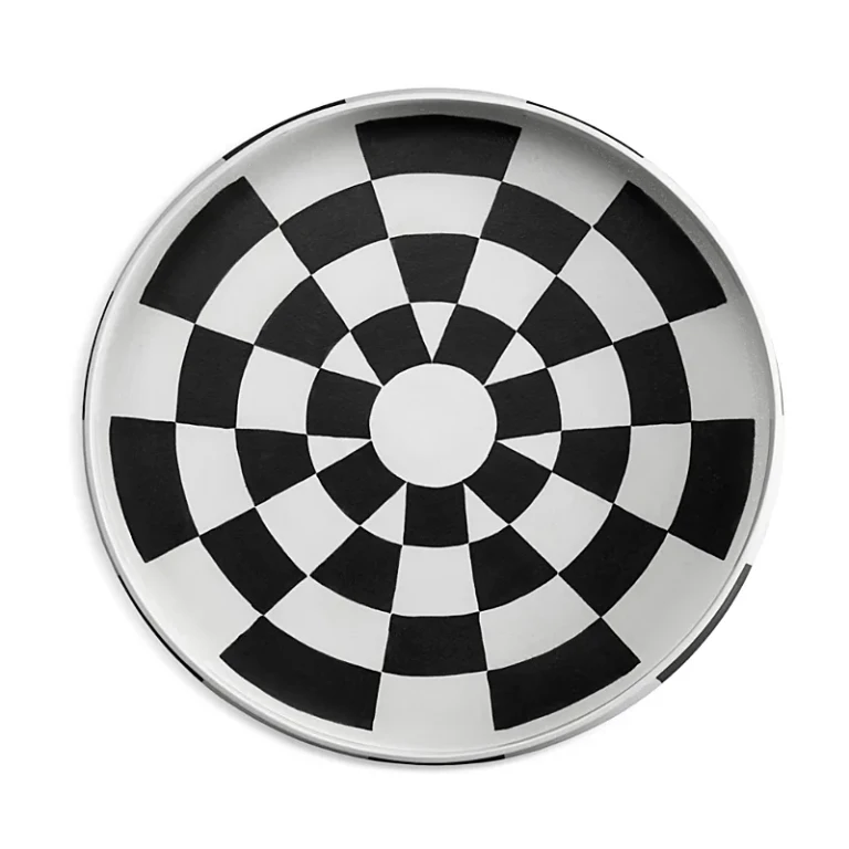 L'Objet Damier Round Porcelain Platter