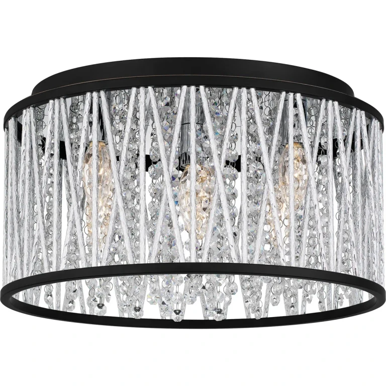 Matte Black Five Light Flush Mount from the Celeste Collection