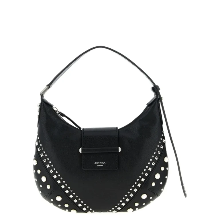 Bar Hobo Embellished Leather Shoulder Bag