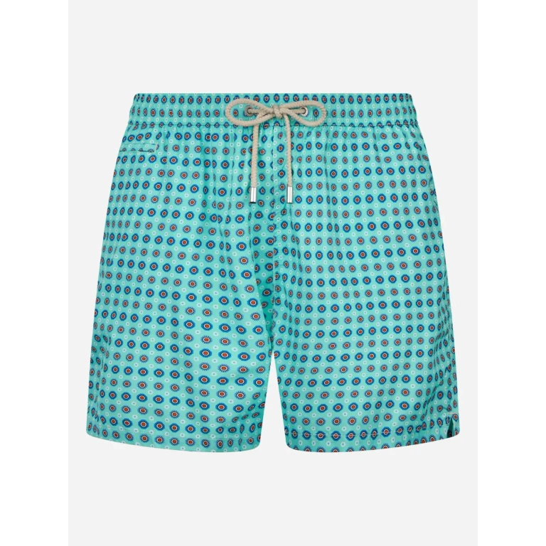 MC2 Saint Barth Lighting Micro Fantasy Green Micro Tie Print Swim Shorts
