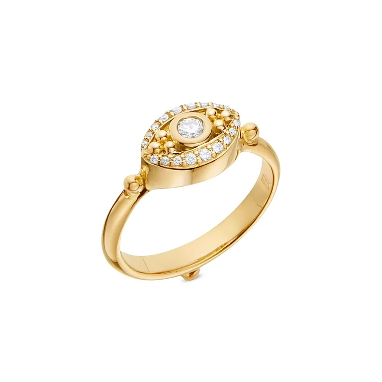 Temple St. Clair 18K Yellow Gold Sacred Diamond Mini Evil Eye Ring
