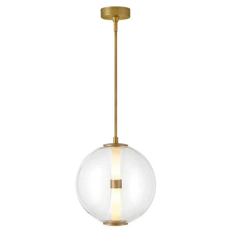 Lacquered Brass LED Pendant from the Elin Collection