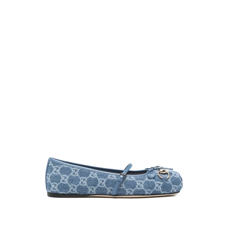 Gucci Signature Horsebit Detail GG Monogram Ballet Flats