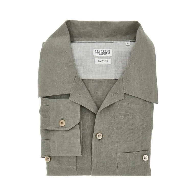 BRUNELLO CUCINELLI Easy Fit linen shirt Man M