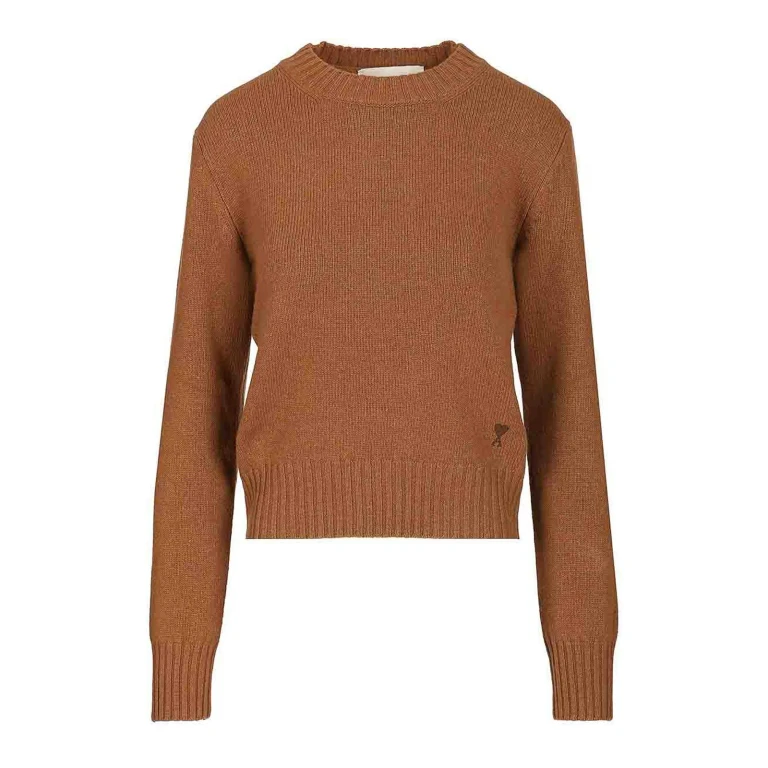 Ami Paris Pull Col Rond - Marron