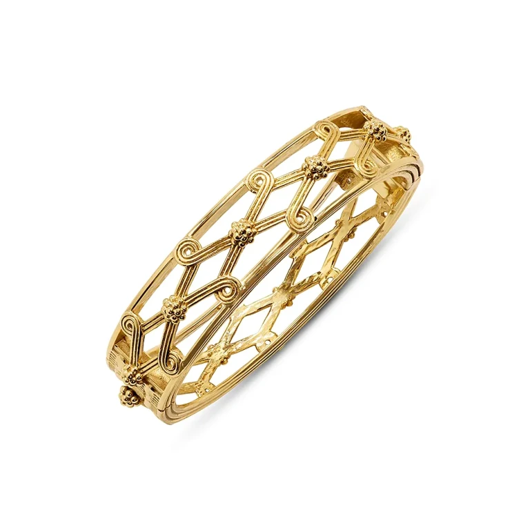 Capucine De Wulf Monique Lattice Bangle Bracelet in 18K Gold Plated