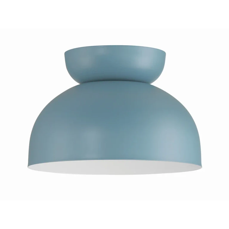 Dusty Blue One Light Flushmount from the Ventura Dome Collection