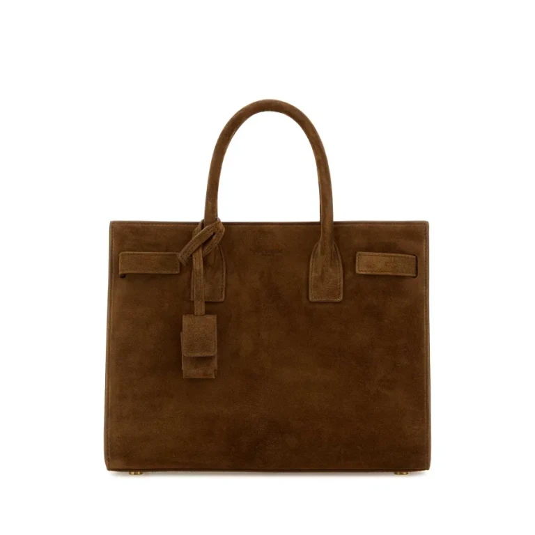 Saint Laurent Brown Suede Sac De Jour Handbag