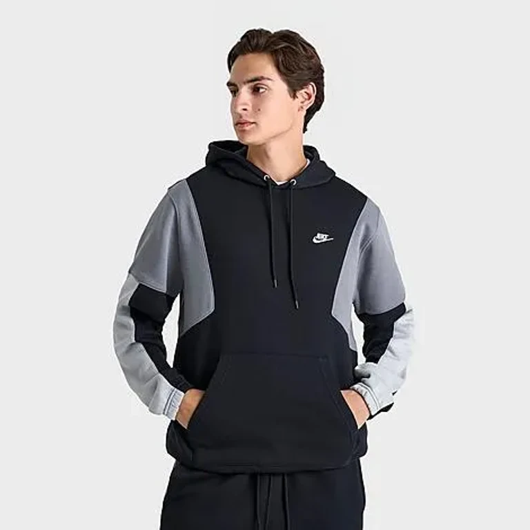 Men's Club Fleece Tracksuit Pullover Hoodie in Black/Grey Size: XS