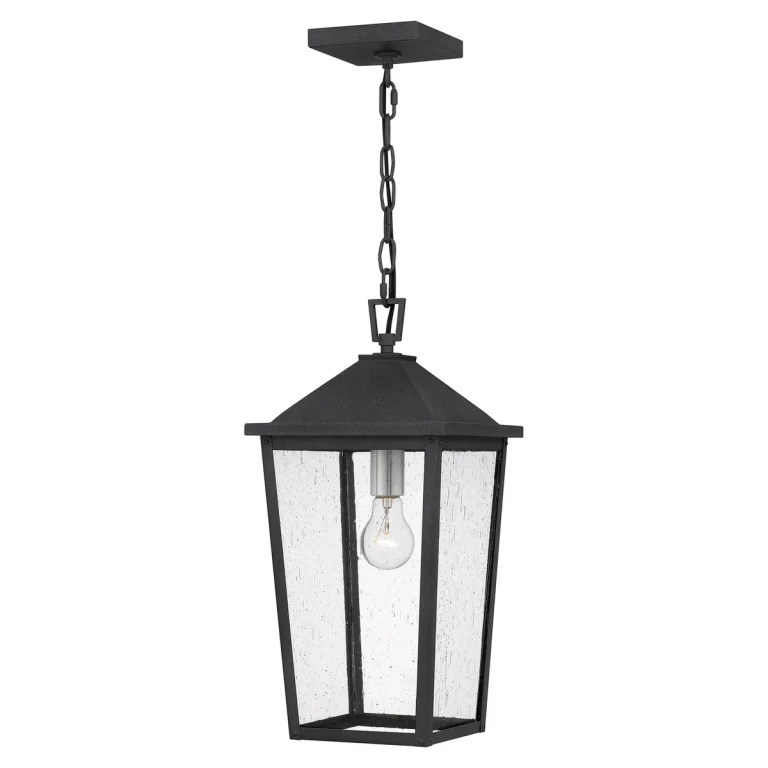 Mottled Black One Light Mini Pendant from the Stoneleigh Collection