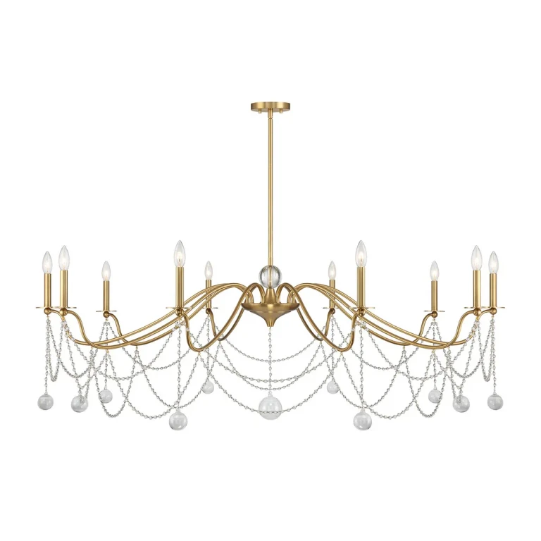 Mariposa 10-Light Chandelier in Warm Brass