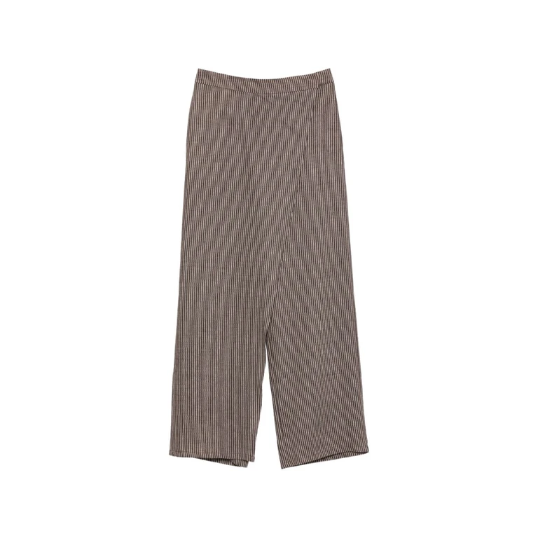 Alysi Trousers Brown Linen Poliammide - Women