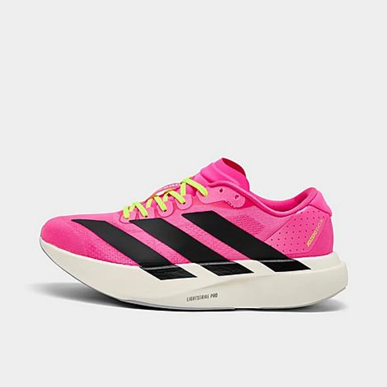 adidas Women's Adizero EVO SL Running Shoes in Lucid Pink/Core Black/White Size: 11.5