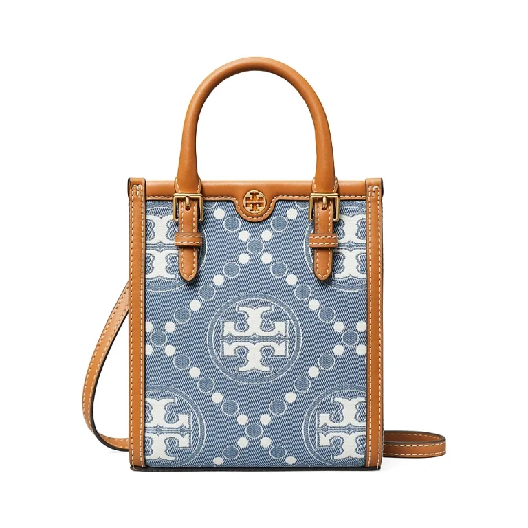 Tory Burch Mini T Monogram Denim Tote