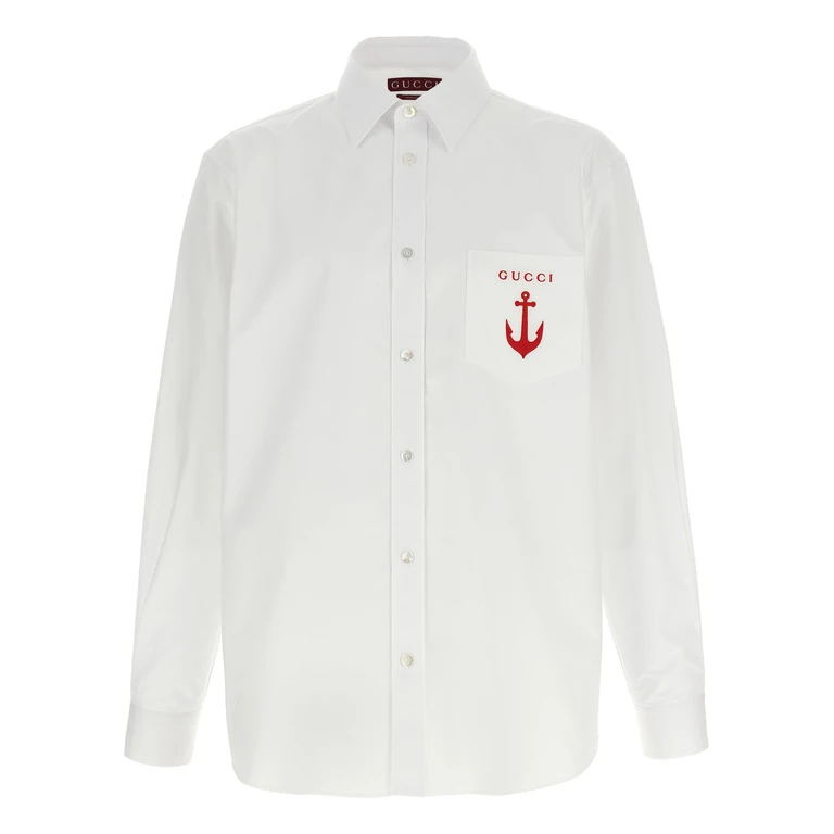 Gucci White Cotton Blouse - Men