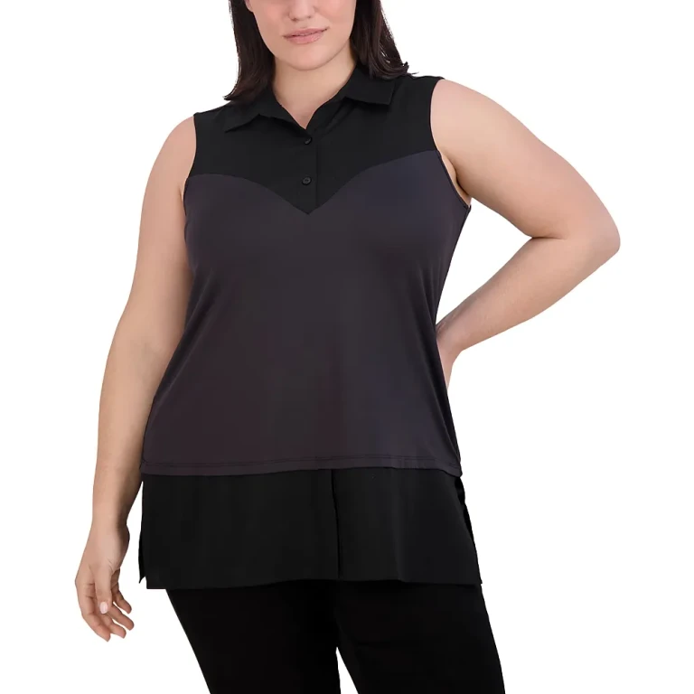 Foxcroft Plus Sasha Mixed Media Top