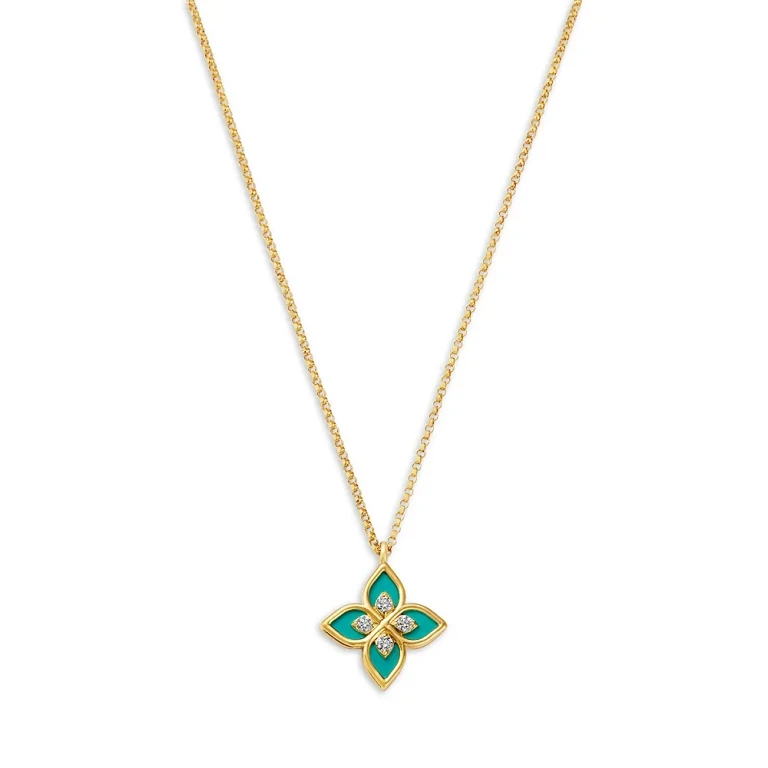 Roberto Coin 18K Yellow Gold Diamond Ceramic Venetian Princess Necklace, 17
