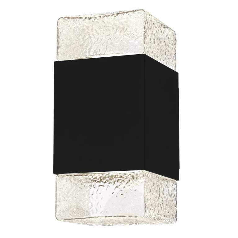 Matte Black LED Outdoor Wall Lantern from the Saxton Collection