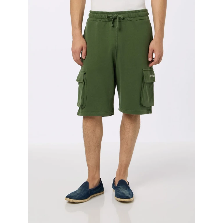 MC2 Saint Barth Cargy Military Green Cotton Cargo Shorts