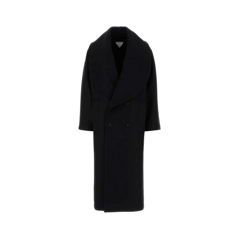 Bottega Veneta Black Stretch Wool Blend Coat