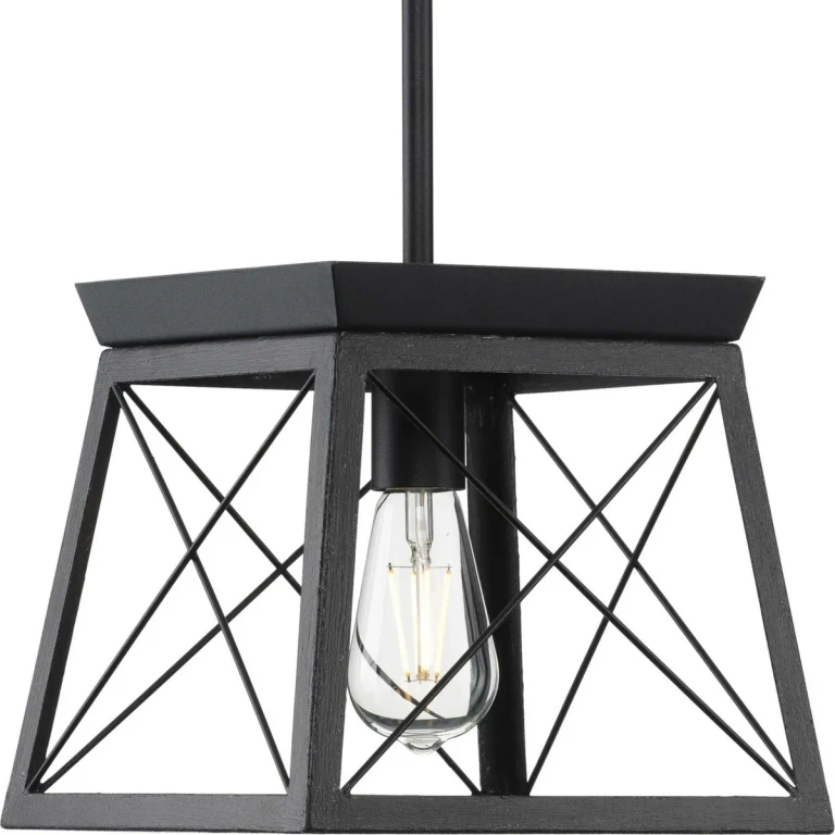 Textured Black One Light Pendant from the Briarwood Collection