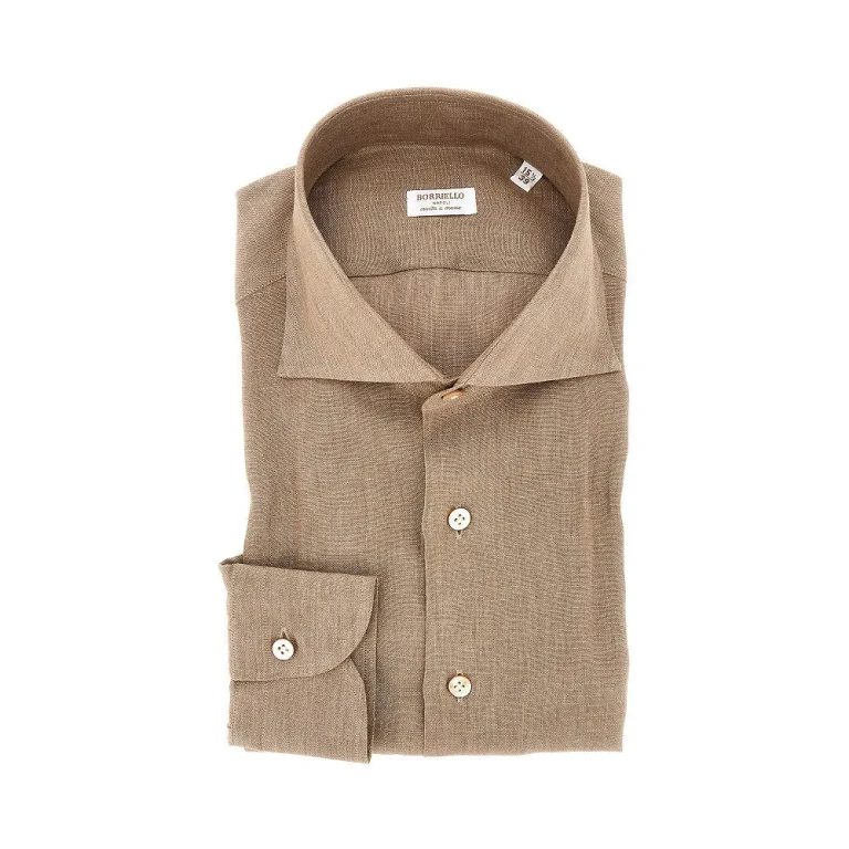 BORRIELLO NAPOLI Linen tailored shirt Man 39