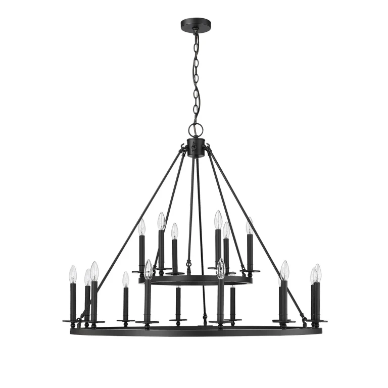 Matte Black 18 Light Chandelier from the Florence Collection
