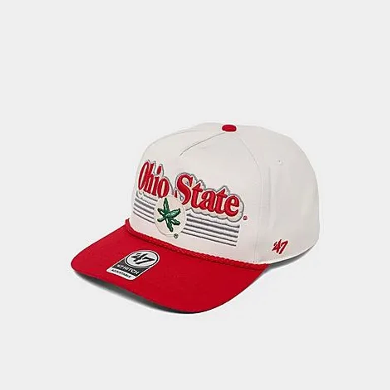 47 Brand '47 Ohio State Buckeyes HITCH Snapback Hat in Sandstone/Red
