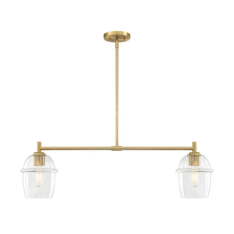 Brushed Gold Two Light Island Pendant from the Summer Jazz Collection