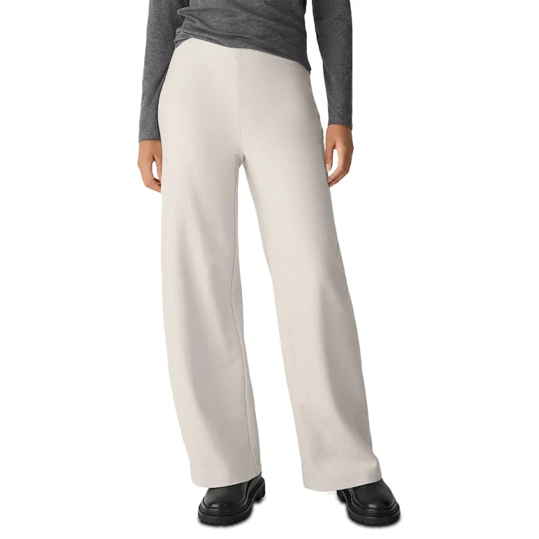 Eileen Fisher Petites Felted Wool Jersey Wide Leg Pants