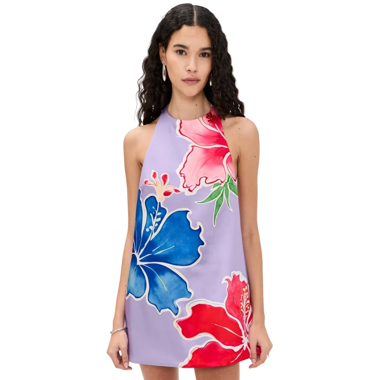 Retrofête Drexley Dress Hibiscus Lavendar XS