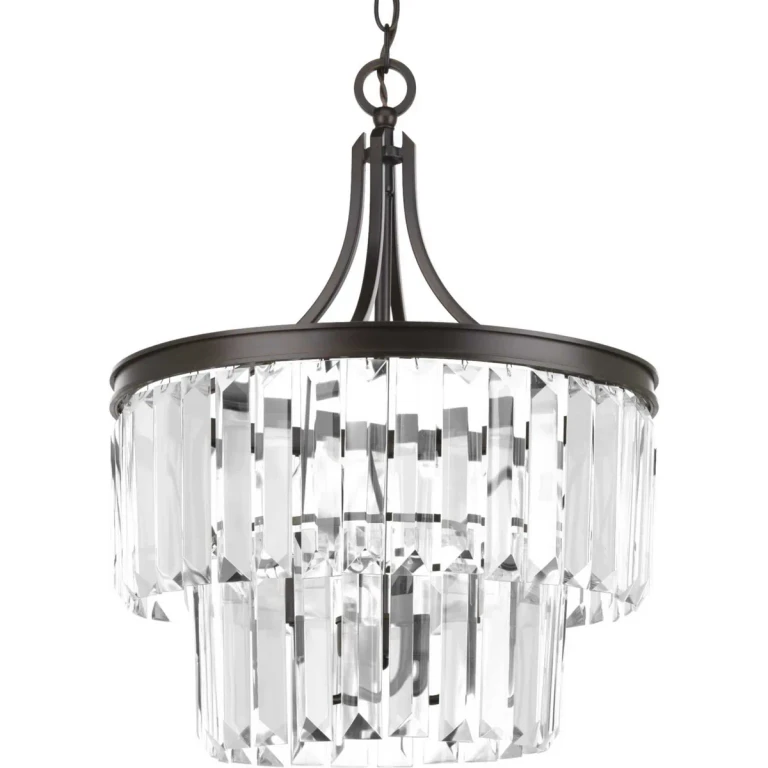 Antique Bronze Three Light Semi-Flush Convertible from the Glimmer Collection