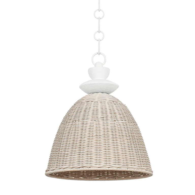 Gesso White One Light Pendant from the Kahn Collection