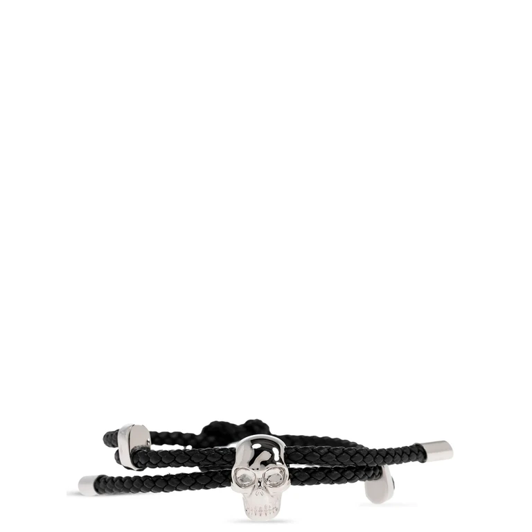 Alexander McQueen Black Calfskin Bracelet - Men
