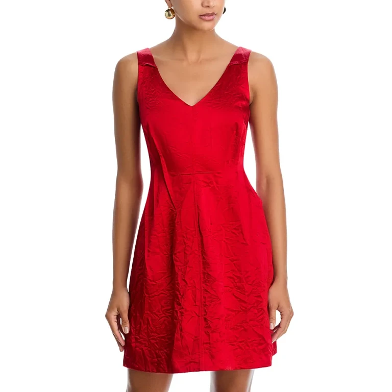 Jason Wu Collection Crushed Satin V Neck Dress