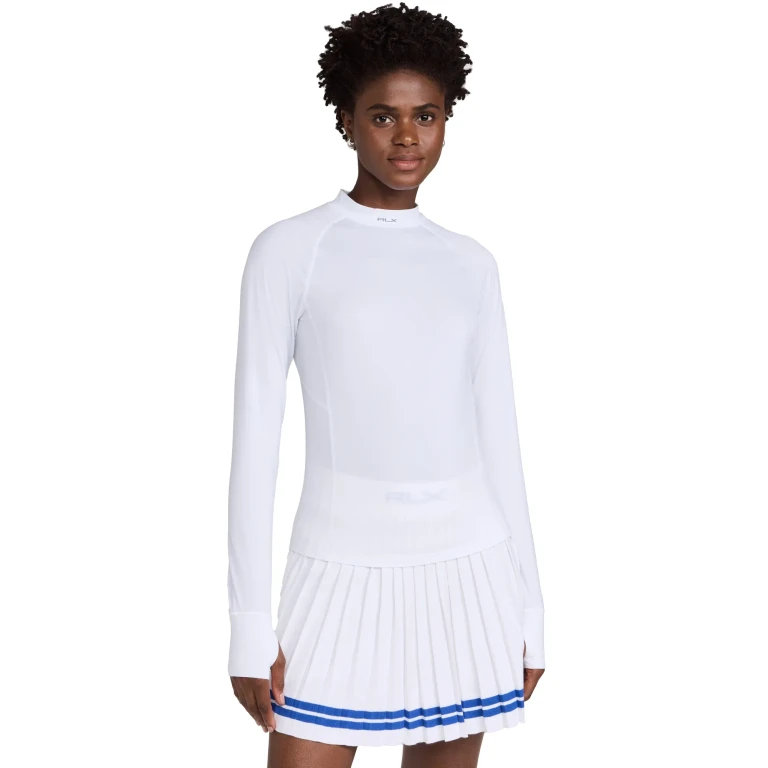RLX Ralph Lauren Recycled Peached Airflow Long Sleeve Base Layer Ceramic White M