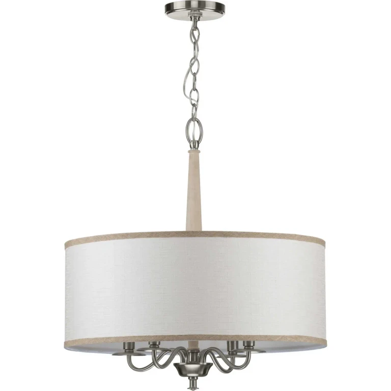 Brushed Nickel Four Light Chandelier from the Durrell Collection