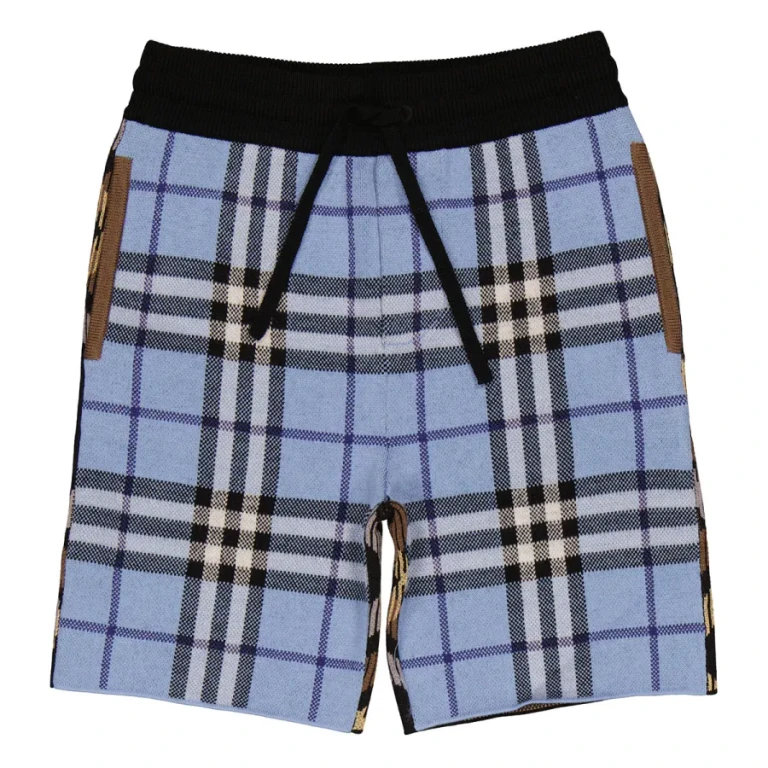 Burberry Boys Blue Milo Contrast Check Shorts