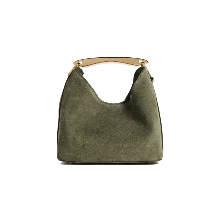 Elleme Boomerang Small Suede Bag Khaki Suede One Size