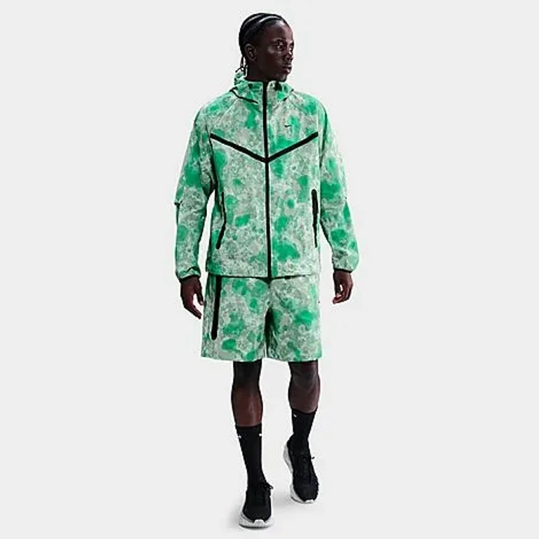 Nike Men's Tech Dri-FIT Woven Camo Windrunner Oversized Full-Zip Jacket in Neutral Olive/Black Size: 3XL