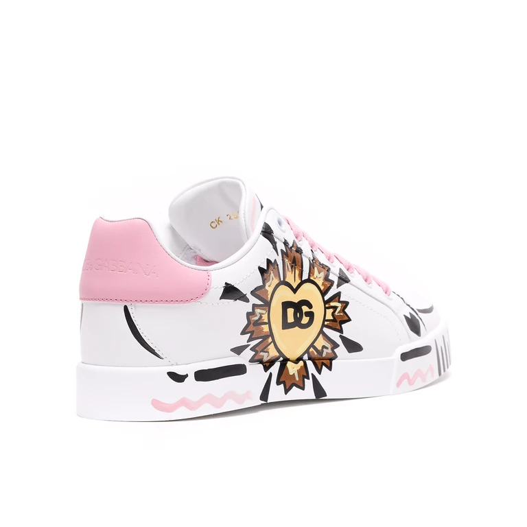 Dolce & Gabbana Sneakers White Leather Upper/rubber Sole - Women