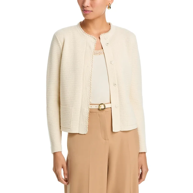 Fabiana Filippi Suéter cardigan de gola redonda
