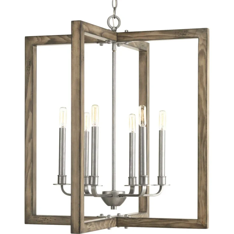 Galvanized Finish Six Light Chandelier from the Turnbury Collection