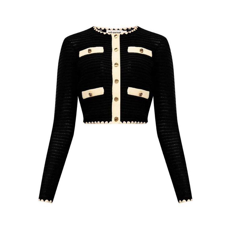 Self Portrait Cardigan - Bleu Foncé