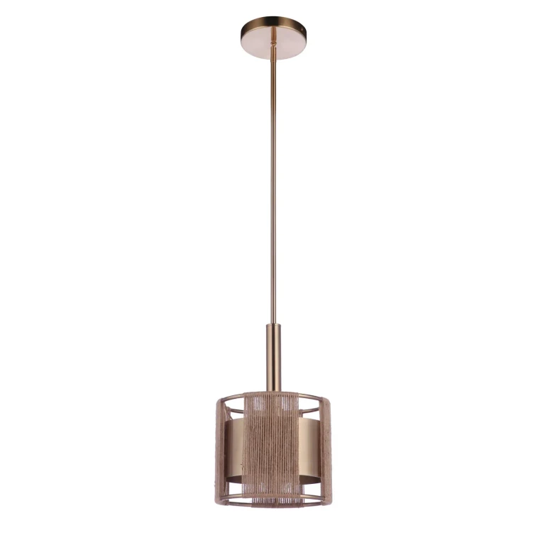 Satin Brass One Light Mini Pendant from the Kensey Collection